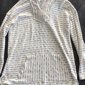 Raw Edge striped hoodie